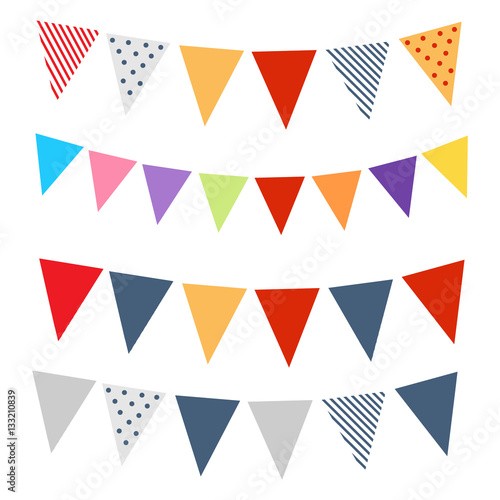 Isolated colorful flags and banner for party and holidays