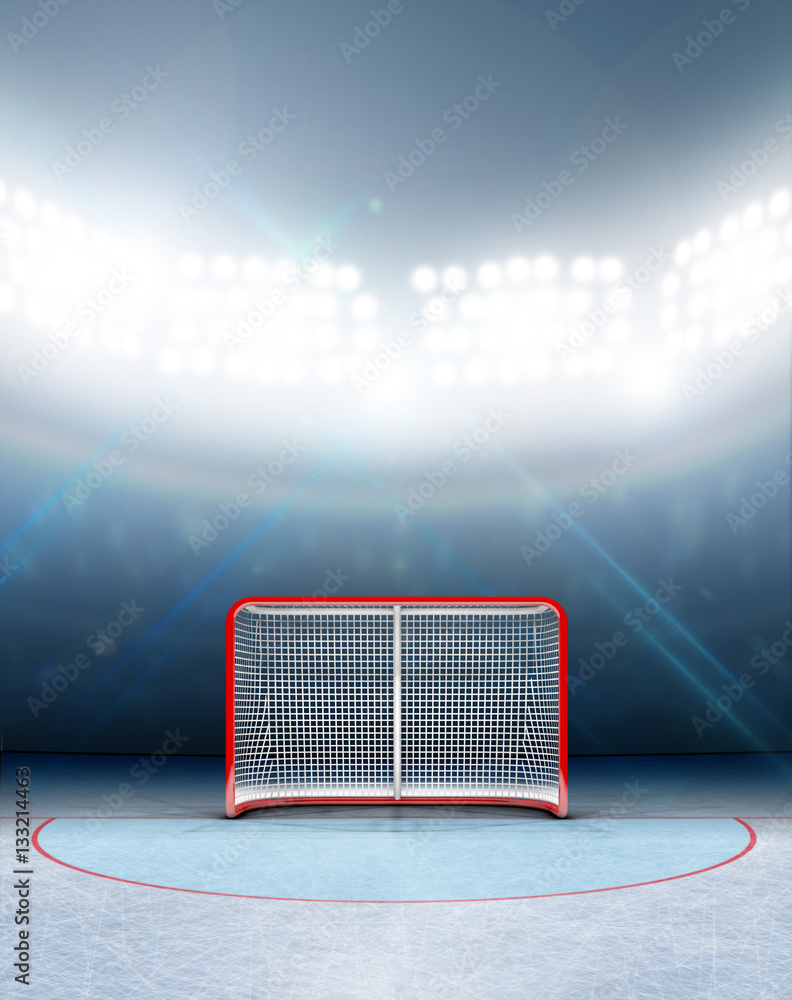Naklejka premium Ice Hockey Goals In Stadium