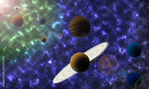 Fototapeta Naklejka Na Ścianę i Meble -  Sun galaxy planets