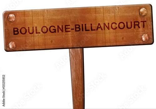 boulogne-billancourt road sign, 3D rendering photo