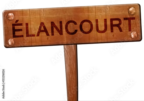 Elancourt road sign, 3D rendering photo