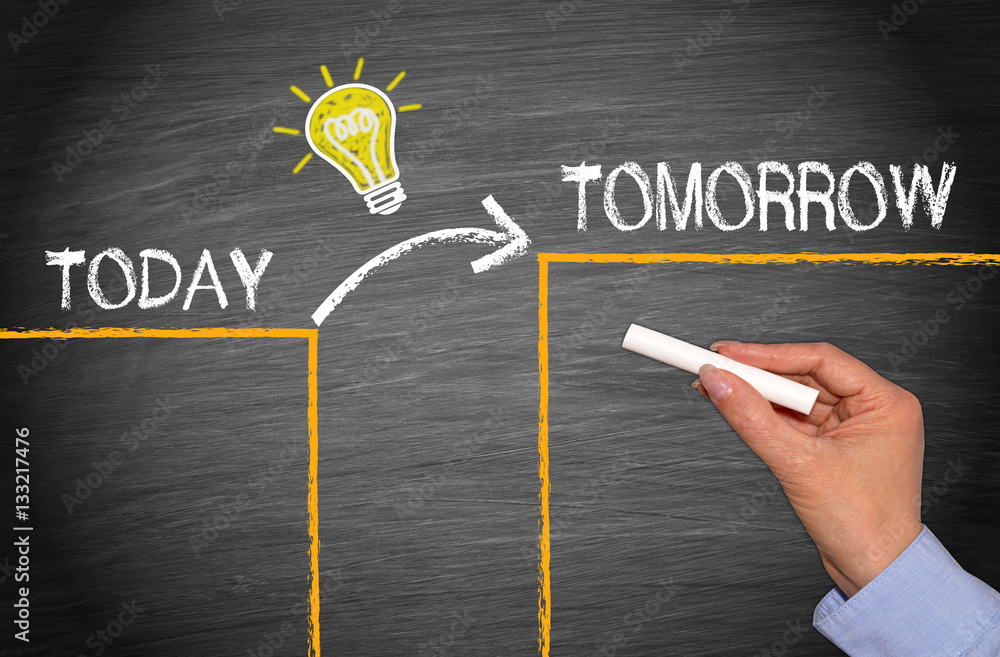 Great Idea Change And Evolution Concept Today And Tomorrow Stock great-idea-change-and-evolution-concept-today-and-tomorrow-stock