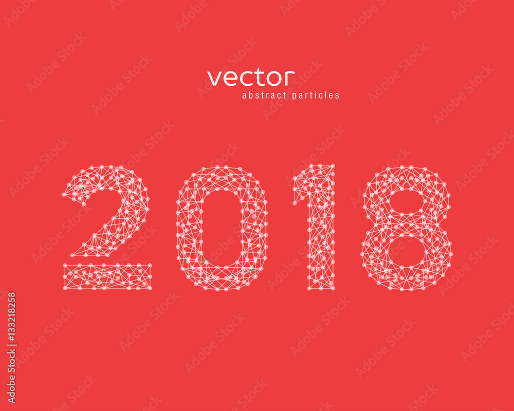 Abstract vactor illustration of number 2018. Abstract vactor illustration of number 2018.
