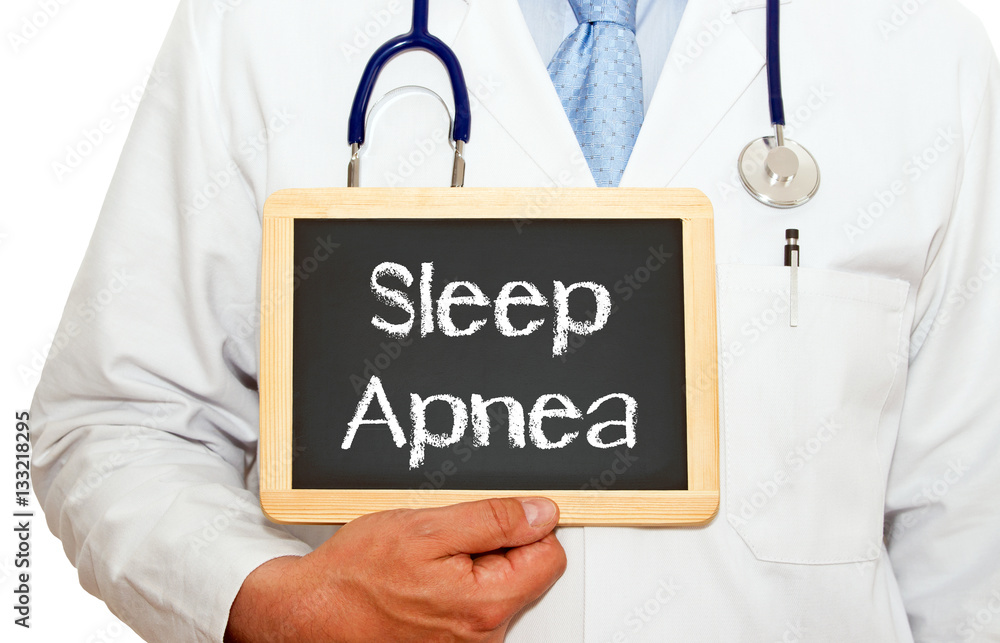 Doctor with Sleep Apnea Chalkboard