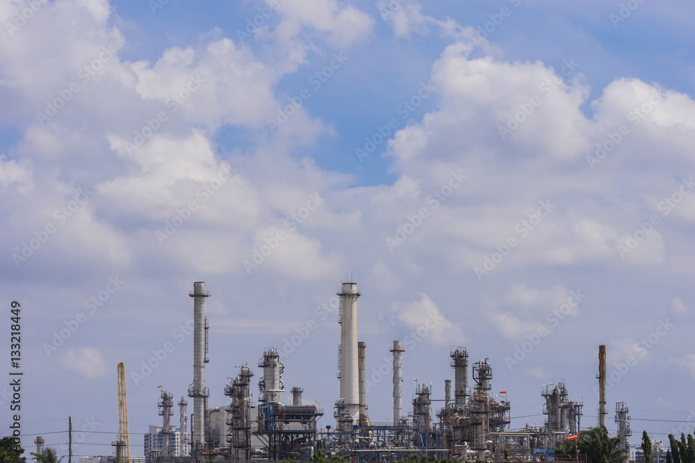 view oil refinery blue sky backgound ,Industrial zone,Energy pow