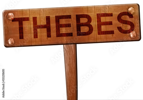 Принти на полотні thebes road sign, 3D rendering