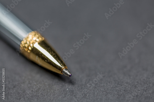 Ballpoint Pen On Grey Background