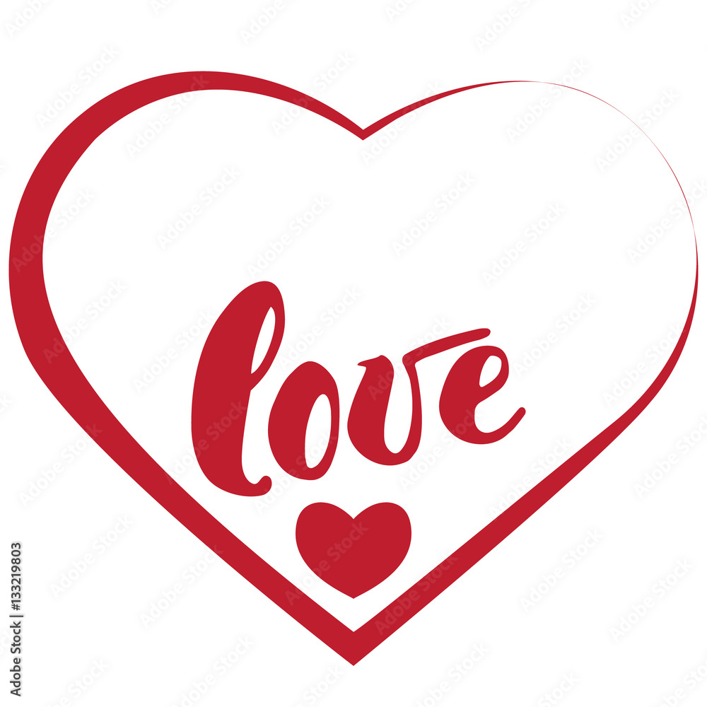 Hand drawn typography inspirational word Love. For greeting cards, Valentine s day, wedding, posters, prints or home decorations. Vector illustration Hand drawn typography inspirational word Love. For greeting cards, Valentine s day, wedding, posters, prints or home decorations. Vector illustration