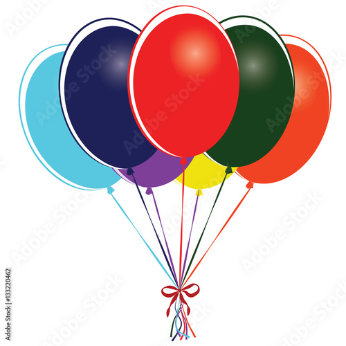 Group of multi colored balloons - vector