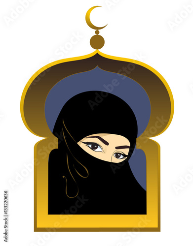 Arab woman behind the window