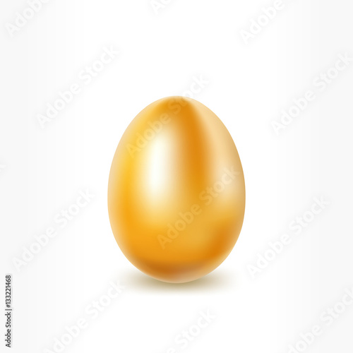 Gold Easter egg on a white background. Vector illustration