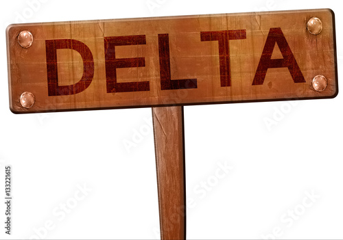 Delta road sign, 3D rendering