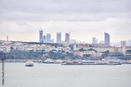 Stunning View of Downtown Istanbul and the Bosphorus Strait © panithi33
