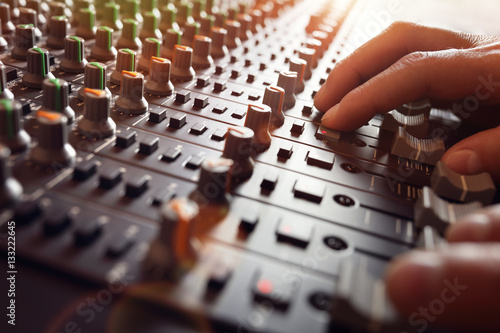 Sound recording studio mixer desk Fototapeta