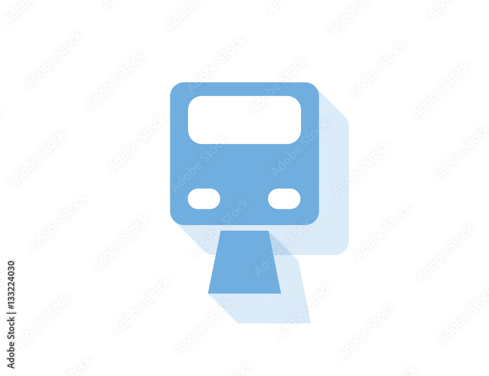 Vector flat railway metro icon with long shadow Vector flat railway metro icon with long shadow