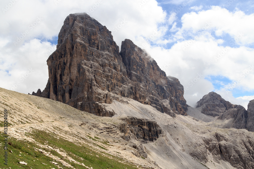 Sexten Dolomites mountain Zwölferkofel in South Tyrol, Italy