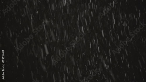 Real snowfall at night - blizzard, snowing strong