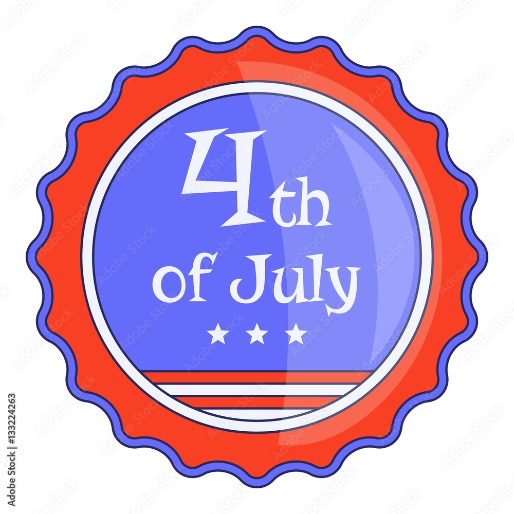 Independence day badge icon, cartoon style Independence day badge icon, cartoon style