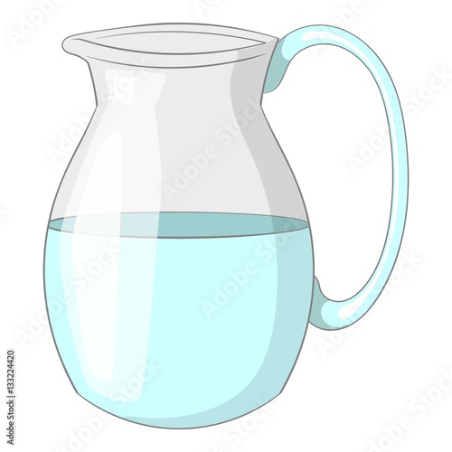Jug of milk icon, cartoon style