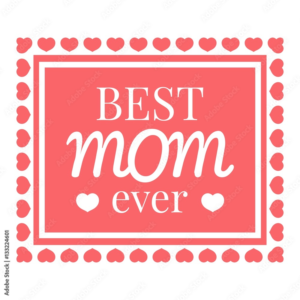 Best mom card icon, cartoon style