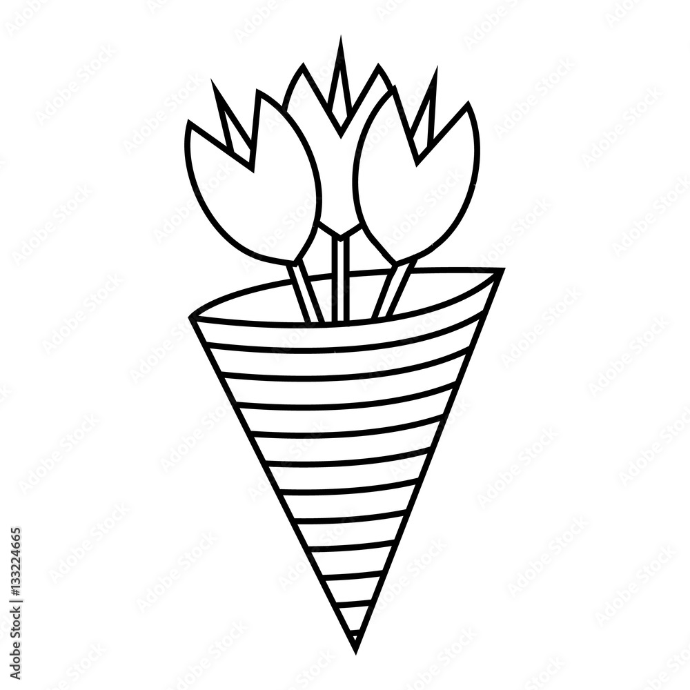 Bouquet icon, outline style
