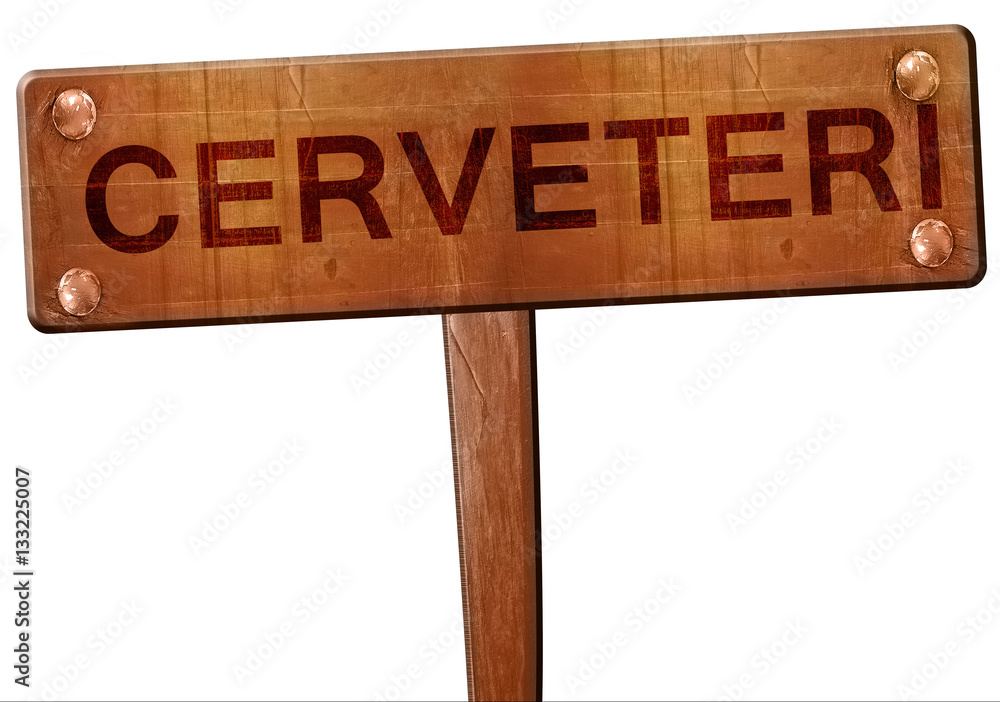 Cerveteri road sign, 3D rendering Cerveteri road sign, 3D rendering