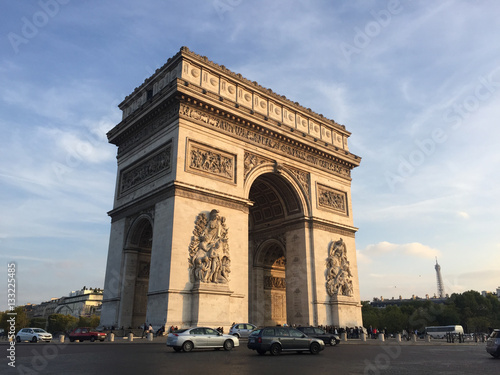 Arc De Triomphe in Paris France on a Sunny Sunset Day © Carolyn