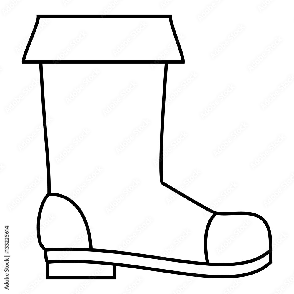 Rubber boot icon, outline style