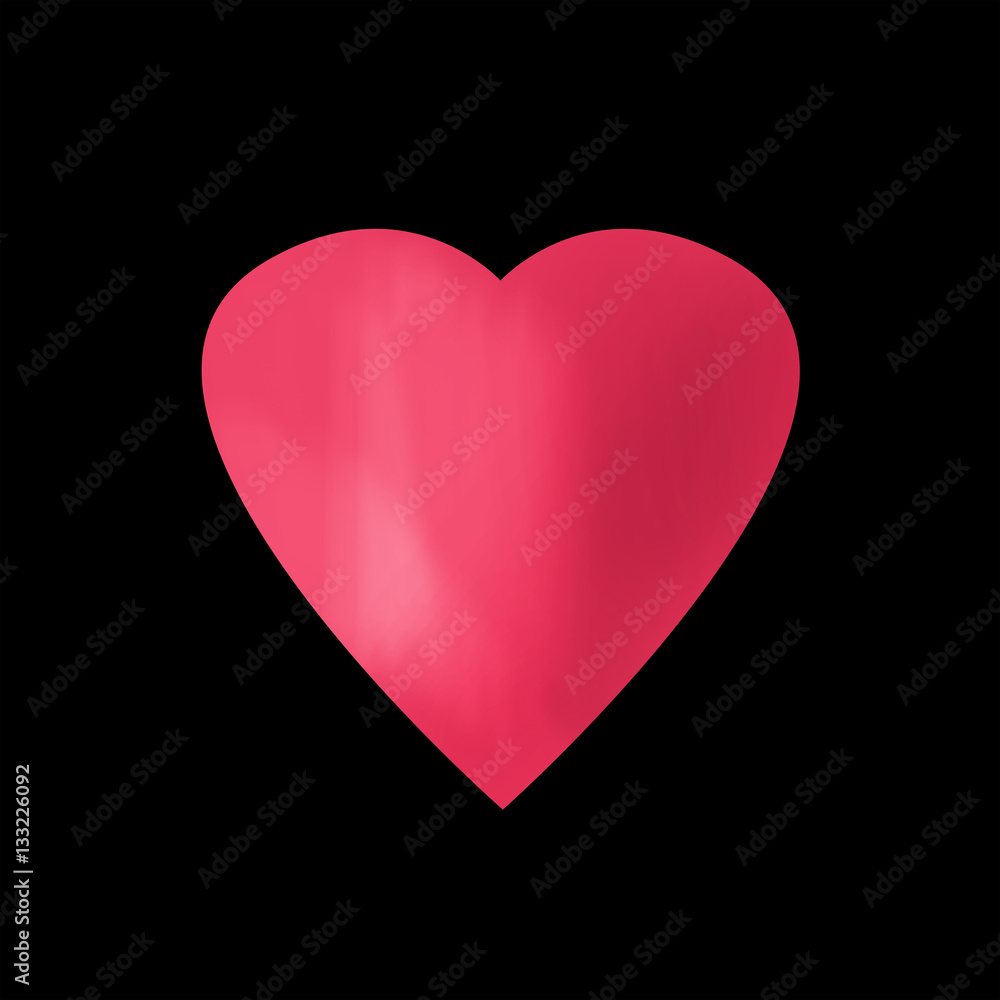 Illustration of red heart, Valentines Day print Illustration of red heart, Valentines Day print