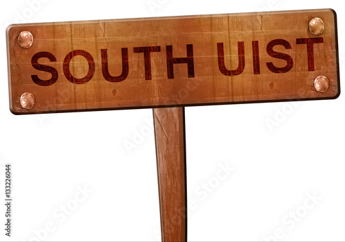 South uist road sign, 3D rendering photo