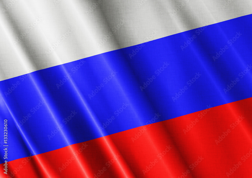 Russia waving flag close