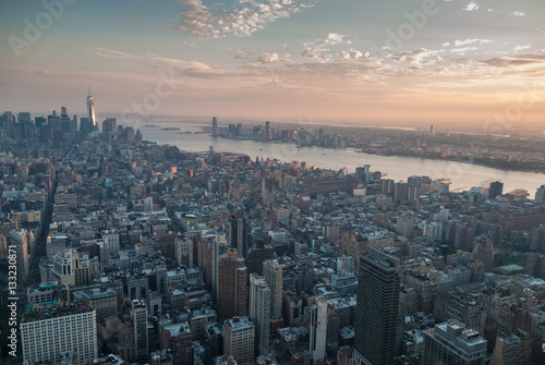 Manhattan aerial at dusk