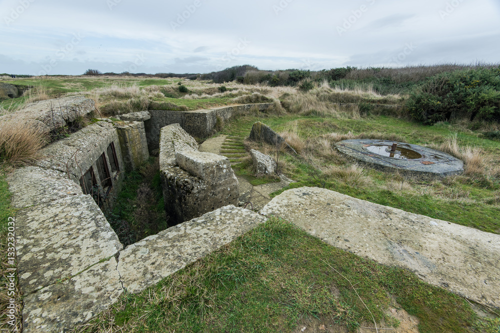  German bunkers of Longues sur Mer. Normandy, France