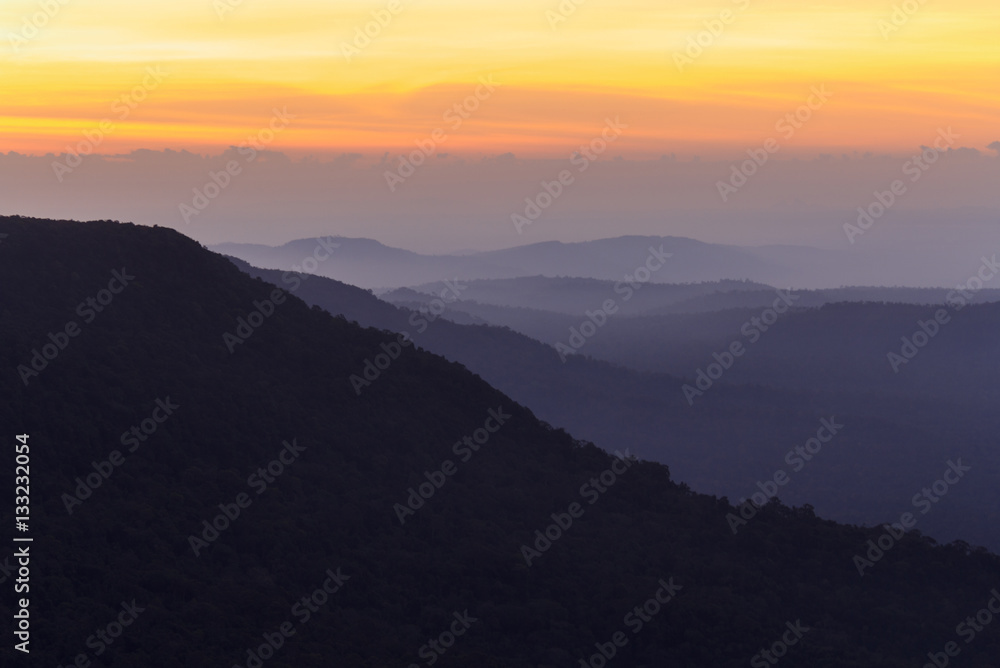 sunrise at the mountain in morning time