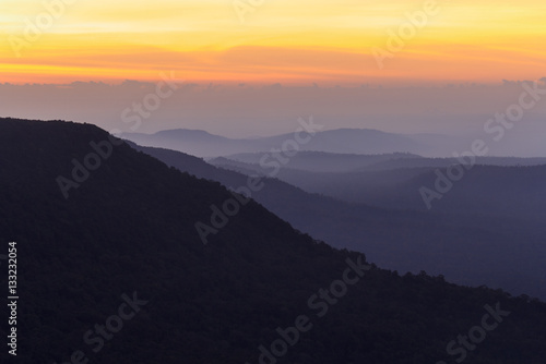 sunrise at the mountain in morning time