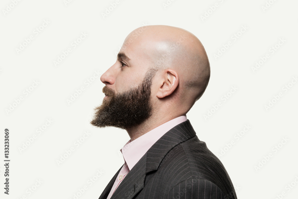 Young bald man with a beard Stock Photo | Adobe Stock