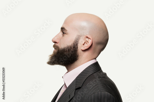 Cuadro en lienzo Young bald man with a beard