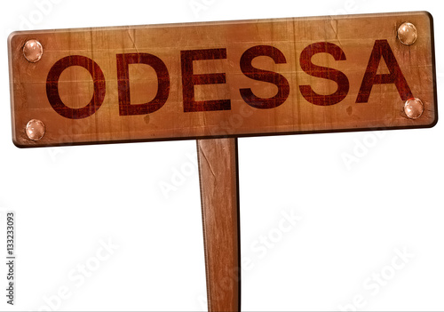 odessa road sign, 3D rendering