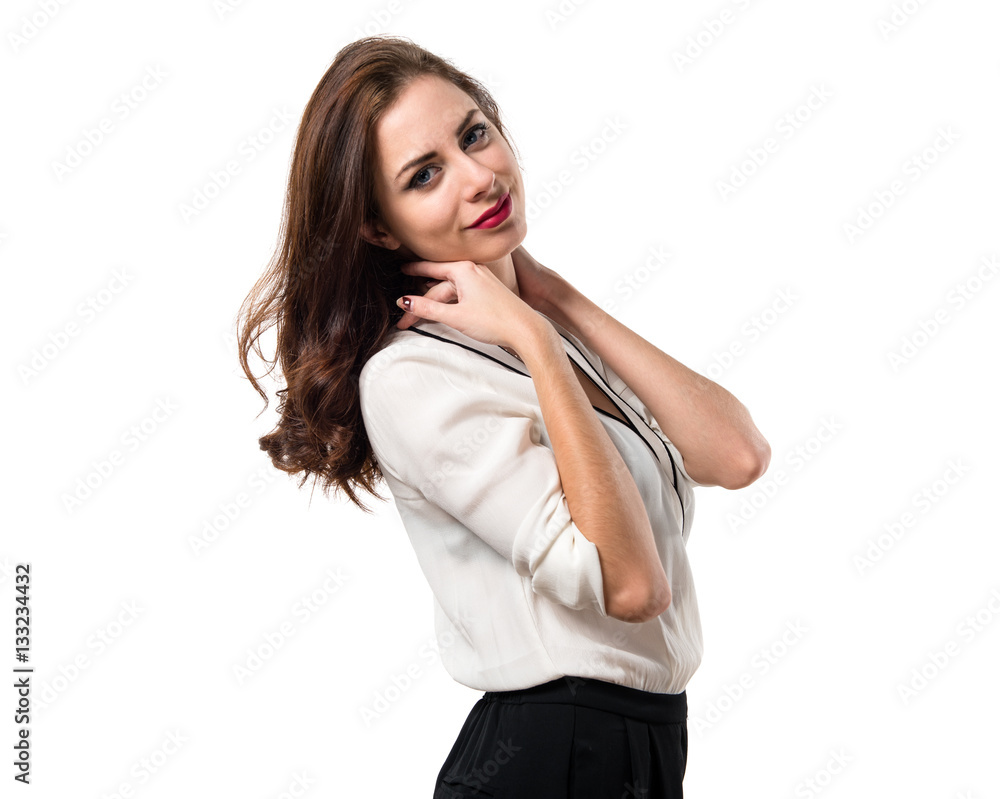 Pretty model woman posing in studio Pretty model woman posing in studio