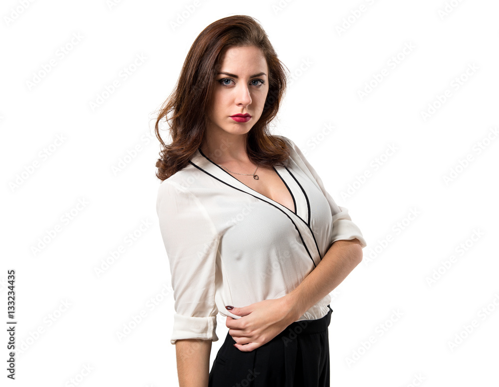Pretty model woman posing in studio Pretty model woman posing in studio