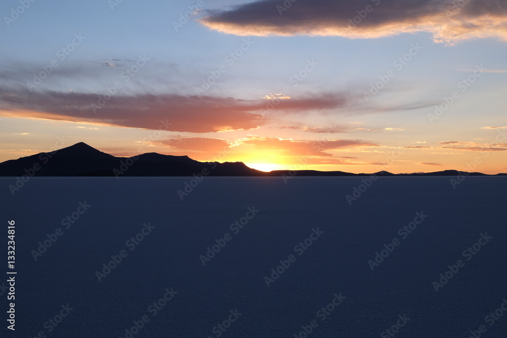 Sunset at Uyuni Slat Flats, Bolivia