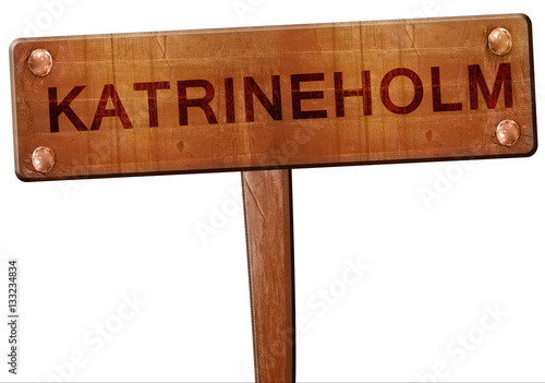 Katrineholm road sign, 3D rendering photo