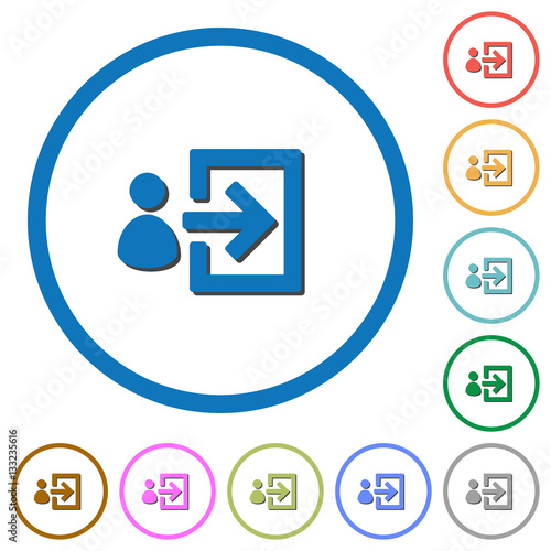 User login icons with shadows and outlines