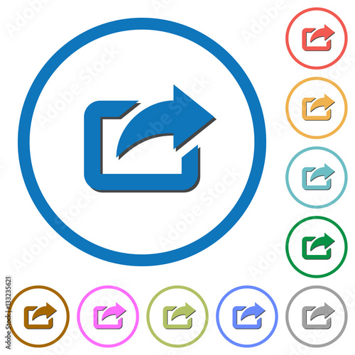 Export with upper right arrow icons with shadows and outline