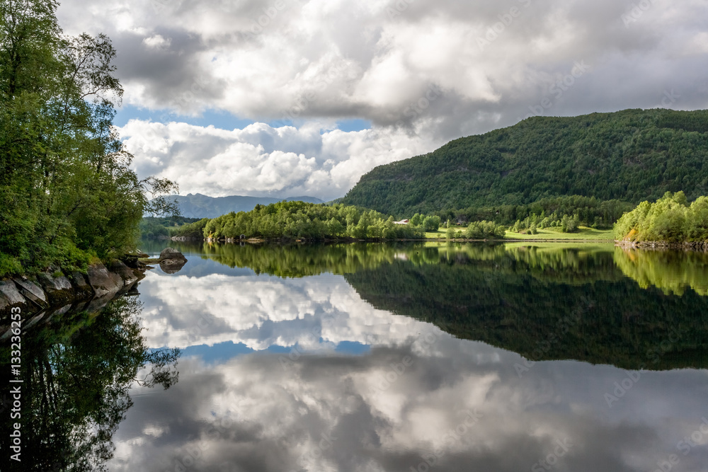 Refelections at the fjord, Norway