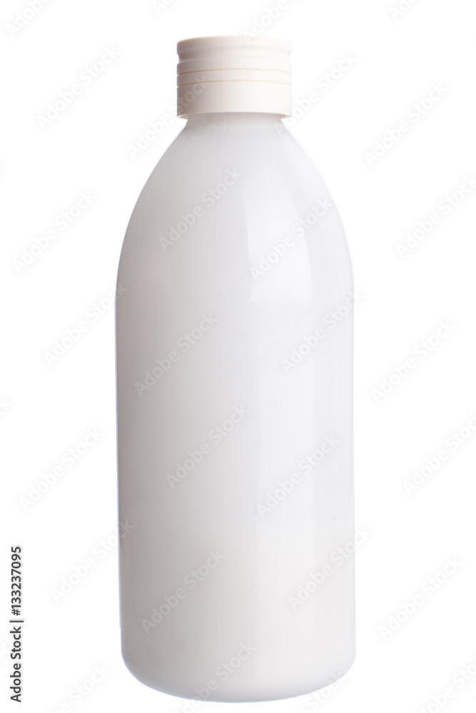 White plastic bottle on a white background. White plastic bottle on a white background.