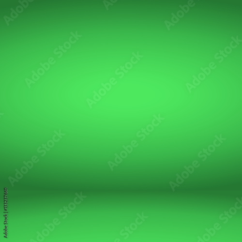 Empty green studio room background. Vector illustration