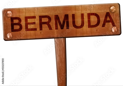 Bermuda road sign, 3D rendering