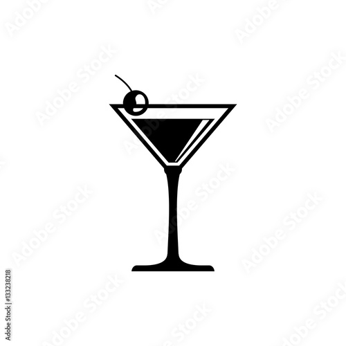 Cocktail glass cup icon vector illustration graphic design