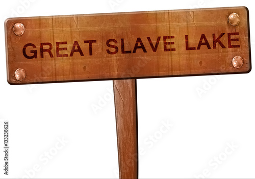 Great slave lake road sign, 3D rendering photo